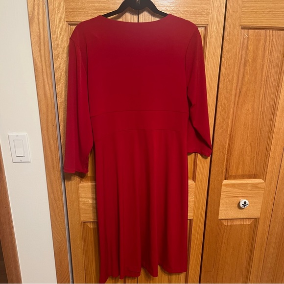 Red INC International Concepts dress. Size XL Matte jersey. Knot front. - Picture 7 of 9